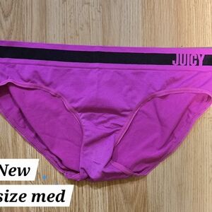 Juicy Couture Bright Pink Bikini Briefs with Black Waistband